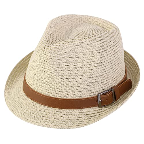 Simplicity Fedora For Men Panama Hats For Women Packable Straw Fedora Hat For Women Summer Beach Fedora Men Fedora Hats, Natural Sm #TOP11