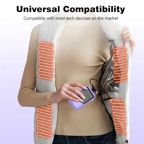 Power Bank 10000mAh Fast Charging Portable Charger with Built-in Cables, Small USB C Battery Pack for iPhone 16 15 14 13 Android Google Pixel etc (Purple) - Image 5