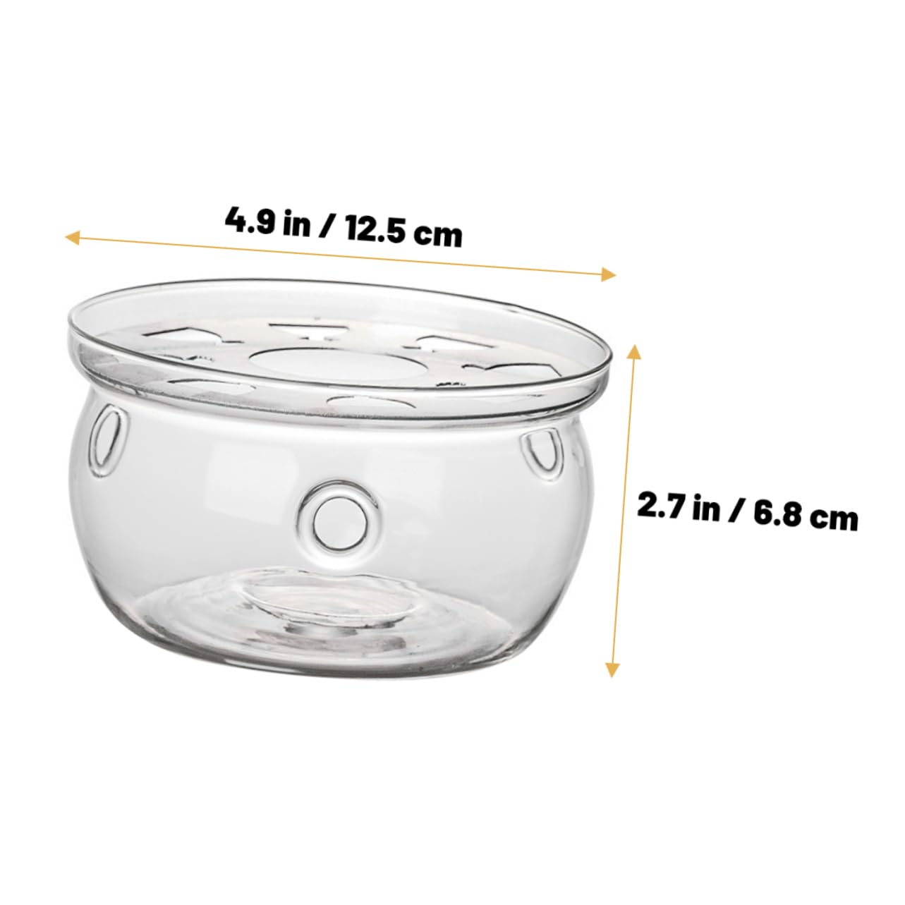 HAKIDZEL Glass Teapot Warmer with Heating Base Practical Desktop Tea Warmer for Home Use Convenient for Warming Tea and Food Compact Design for