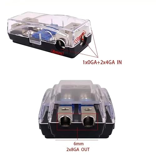 Miniatura 7 de AFS - Bloque de distribución de portafusibles de 3 vías con fusible mini ANL de 60 A para el sistema de audio de automóvil, camión, barco u otros