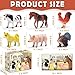 KarberDark 15 Pcs Farm Animal Toy Set with Educational Booklet and Gift Box, Realistic Plastic Farm Animal Figures Set for Kids, Farm Playset Animals Party Favor, Cake Topper, Birthday for Toddler