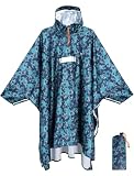 Anyoo Poncho de lluvia ligero e impermeable con mangas y aberturas para ventilación, Talla única