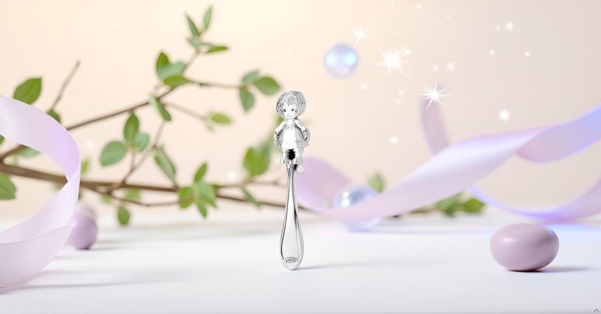 Babyrassel Silber 925 Sterling für Mädchen – Echt-Silber Rassel 14 cm – Hochwertige Verarbeitung inkl. Geschenkbox
