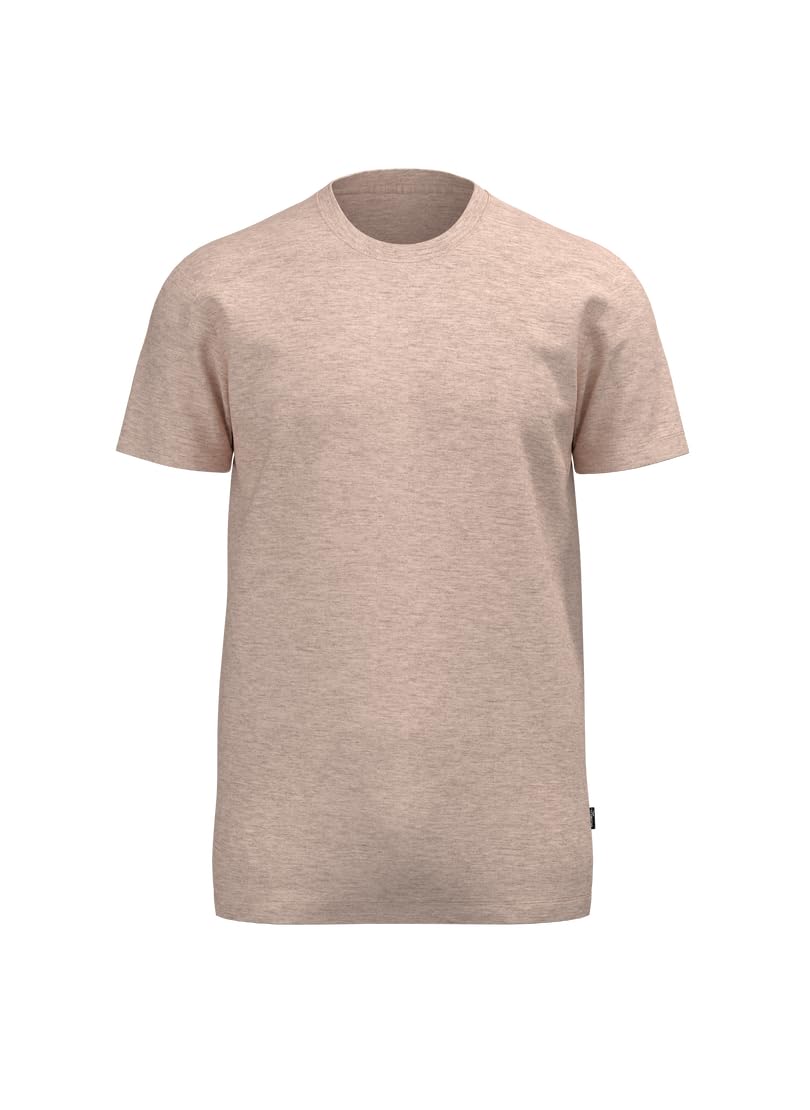 TRIGEMA Slim Fit Deluxe Cotton T-Shirt, Sand Melange, M