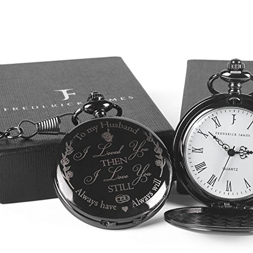 Fj Frederick James Anniversary Gift's For Him I Anniversary Gift' For Husband - Engraved ‘To My Husband’ Pocket Watch | I Love You Gift For Husband For Birthday I Valentines I Anniversary For Men #TOP1