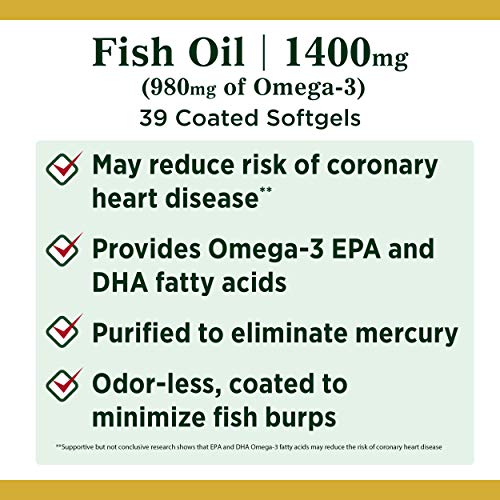 image for Nature's Bounty Fish Oil, Dietary Supplement, Omega 3, Supports Heart 