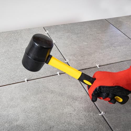 Hardy Universal 2K Rubber Mallet 2-Component Handle with Non-Slip Coating Work Comfort Safety Contoured Precise Solid Colour Black 65 mm