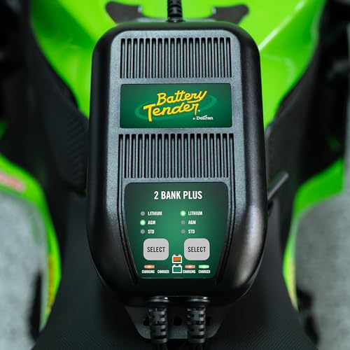 Battery Tender Plus 2 Bank Multibank Charger - 2.5 AMP (1.25 AMPs Per Bank) - Smart 12V Multi Battery Charger and Maintainer for Standard, AGM, and Lithium LiFePO4-022-0165-DL-WH - Thumbnail 2