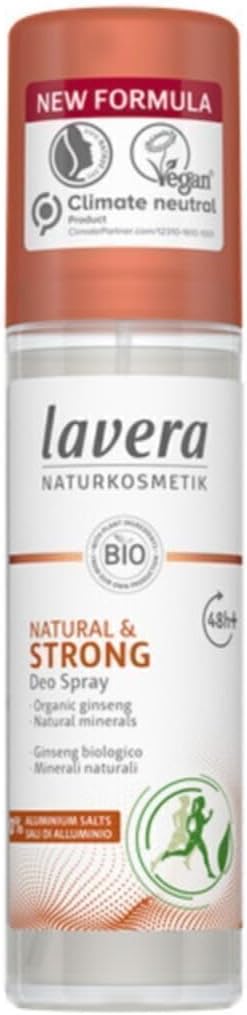 Deo Spray NATURAL & STRONG 48+ h - vegan - natural cosmetics - organic ginseng & natural minerals - without aluminum - 48 hours deodorant protection - 75 ml