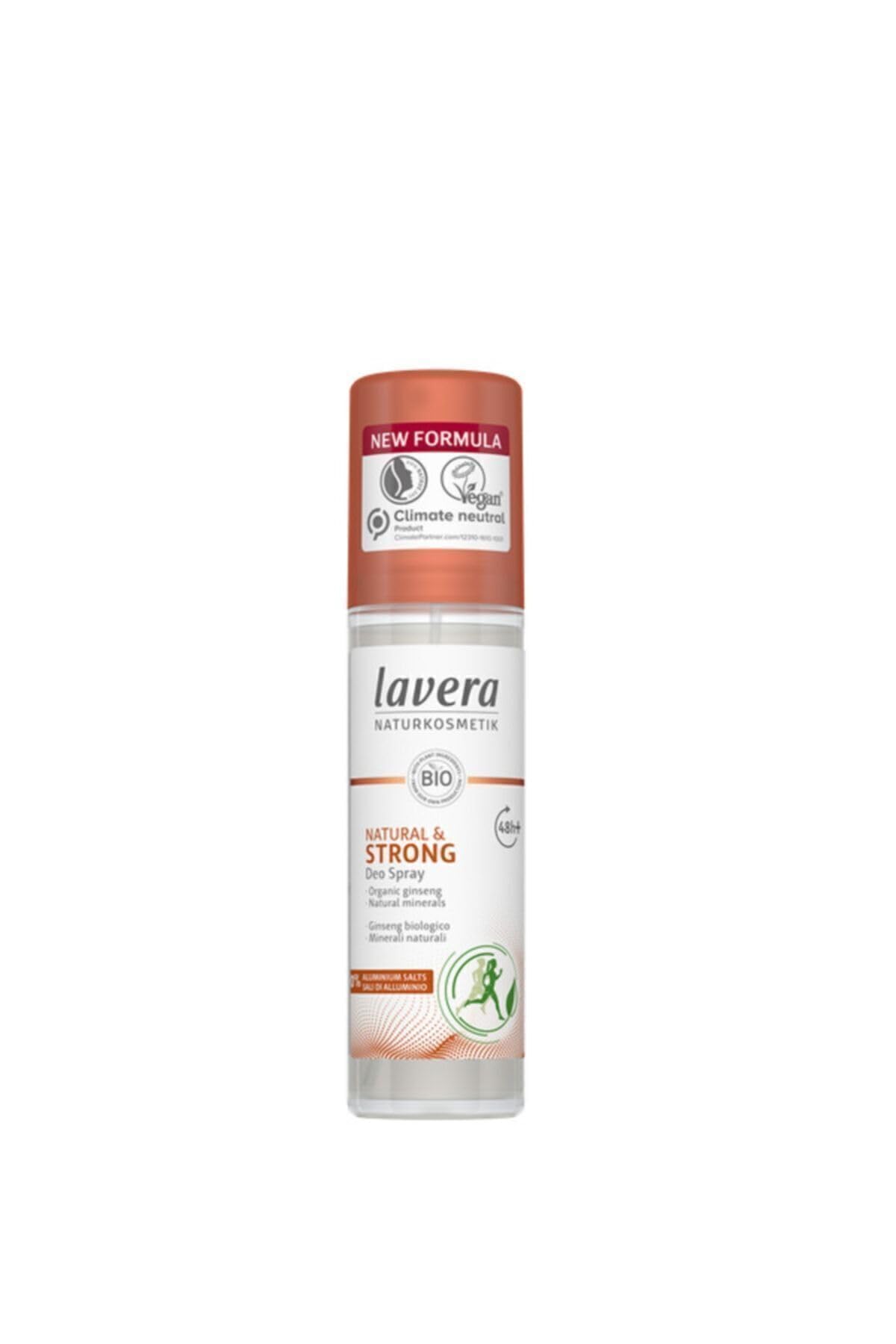 lavera Deo Spray NATURAL & STRONG 48+ h - vegan - natural cosmetics - organic ginseng & natural minerals - without aluminum - 48 hours deodorant protection - 75 ml