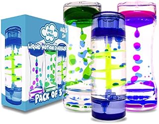 HeyWhey Liquid Motion Bubbler Timer- Ideal Sensory Toy for Kids and Adults, 3-Pack