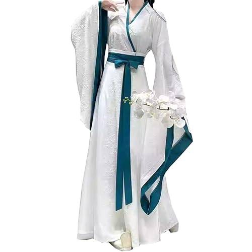 Ez-sofei Women Chinese Traditional Ancient Hanfu Dress Stage Performance Cosplay Costumes - White - Small