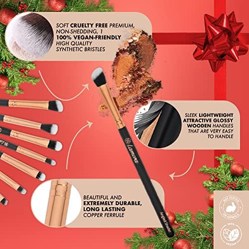 Make Up Eye Brushes Set - Eyeshadow Eyeliner Blending Crease Kit - Best Choice 7 Piece Essentials - Pencil, Shader, Tapered, Definer - Vegan Synthetic Bristles That Last Longer, Apply Better Makeup