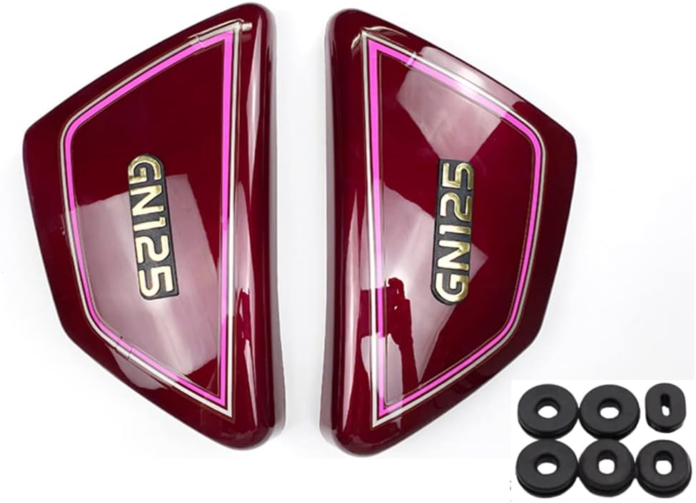 Motorcycle 1 Pair Origina Right & Left Frame Side Covers Panels For Suzuki GN 125 GN125 Deep Red