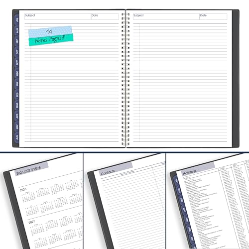 AT-A-GLANCE Planner 2026-2027 Monthly Academic 12-Month July-June Calendar Notebook, 8-1/2\" x 11\", DayMinder, Charcoal (AYC47045)