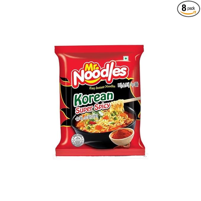 Imported Pran Mr: Noodles Korean Super Spicy Noodles | Korean Cousine, 496 Gram