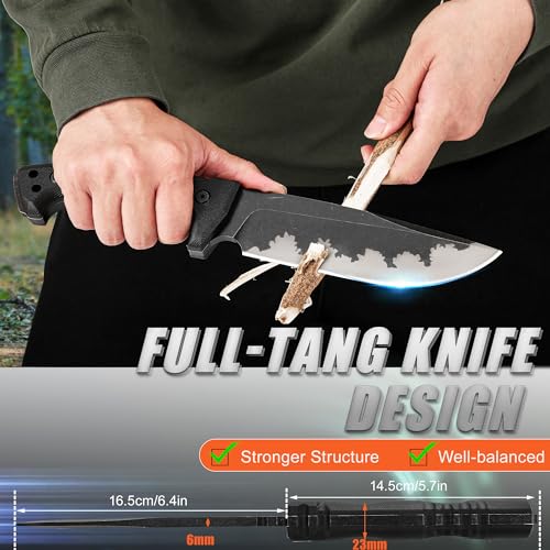 Fixed-Blade-Tactical-Knife-Full-Tang-Military-Survival-Hunting-Knife-with-Sheath-Outdoor-Bushcraft-Knife-for-Camping-Hiking-Gift-for-Dad-Husband-Men
