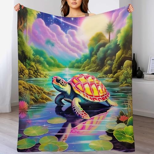 Manta de franela de tortuga para abrigarse en el sofá de casa 2