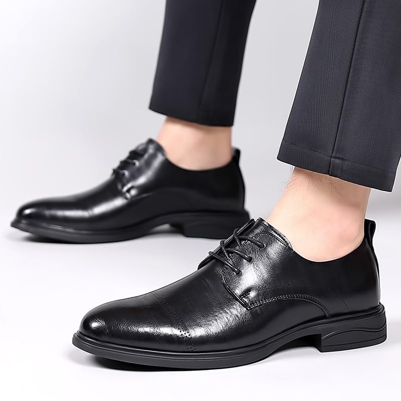 Men's Classic Dress Oxfords, Modern Formal Lace Up Shoes, Round Toe Classic Lace-up Formal Tuxedo Shoes Non Slip Dress Shoes for Men3