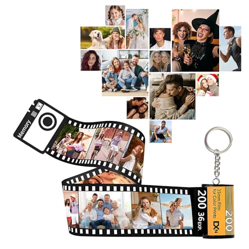 AuraWeave Portachiavi Personalizzato con Rullino Fotografico con Foto 10/15/20/25 pezzi,