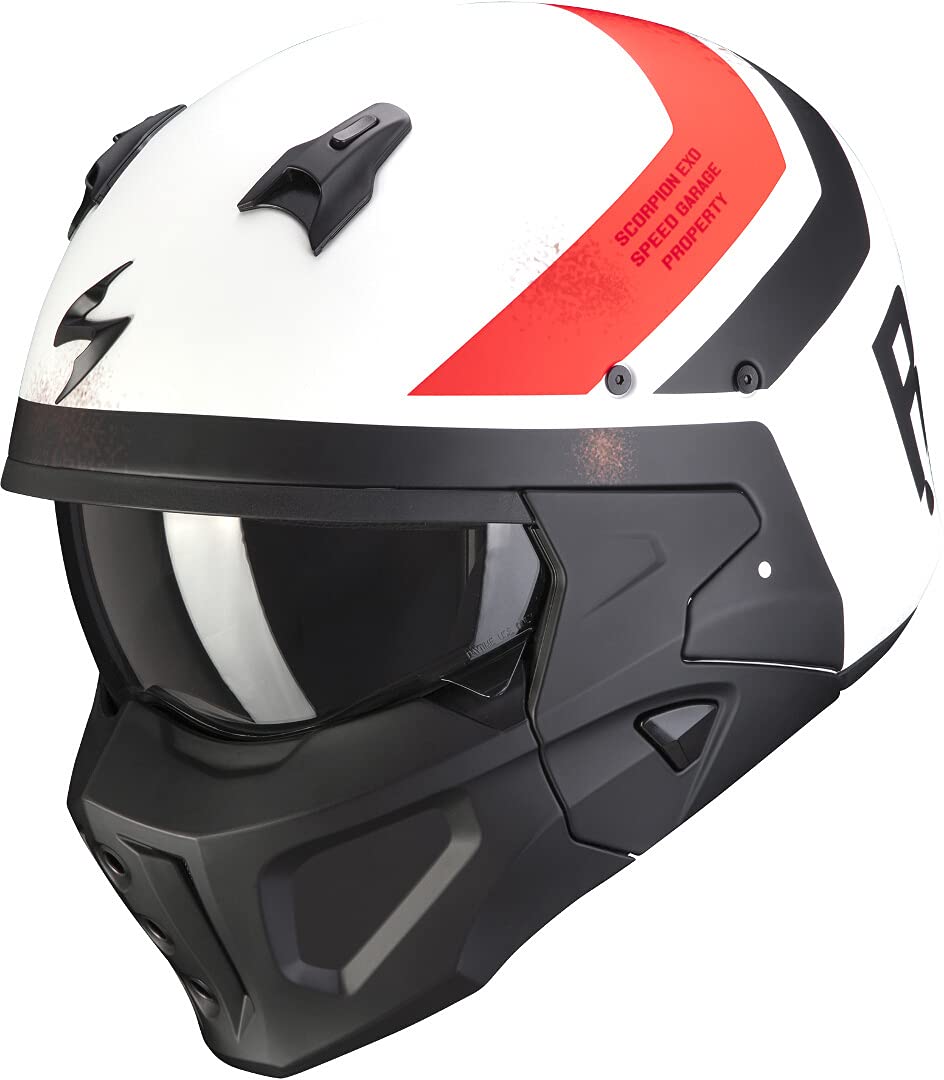scorpion covert-x t-rust matt white red jet helmet Covert-X T-Rust Matt White-Red XS : Amazon.es: Automotive
