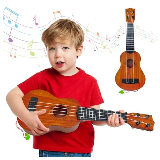 Kids Toy Ukulele Guitar,17 Inch Classical Guitar Musical Toy,4 Strings Guitar Ukulele Educational Learning Toy for Toddlers and Preschoolers
