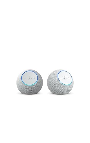 Echo Dot Max (newest model) stereo pair, Glacier White - Glacier White - Stereo (Pack of 2)