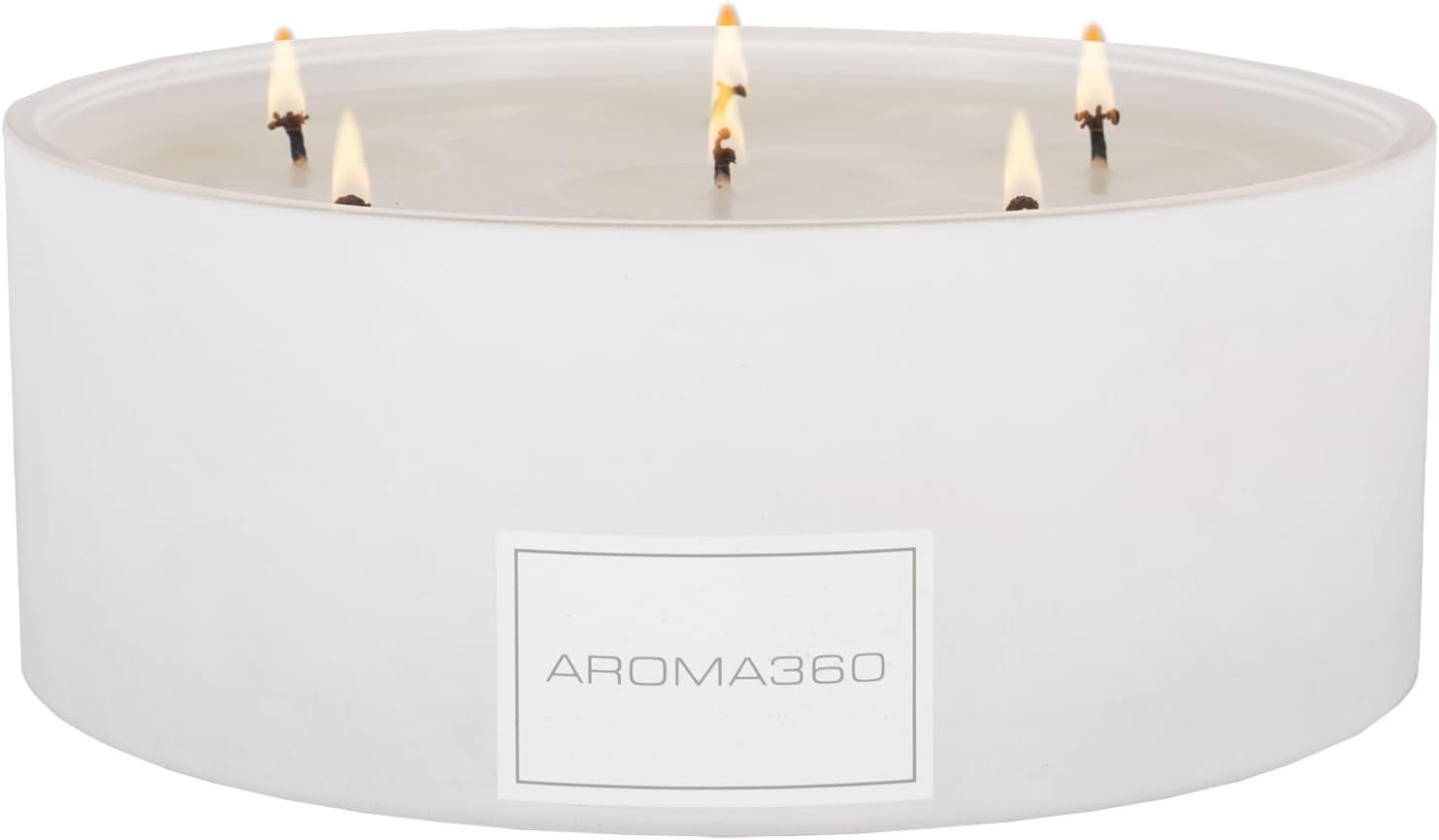 Aroma360 - My Way 50oz Candle - Luxury Scented Candles with Essential Oils - Lush Sandalwood, Warm Virginia Cedar & Iris - Aromatherapy - Soy Candles - 295hr Burn