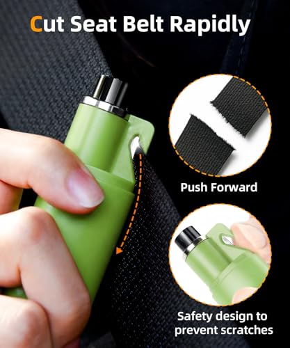 Image of TICARVE 3 Pack Window Breaker Seatbelt Cutter 2-in-1 Emergency Escape Tool Glass Breaker Keychain Essential Car Safety Hammer for Vehicle Emergencies