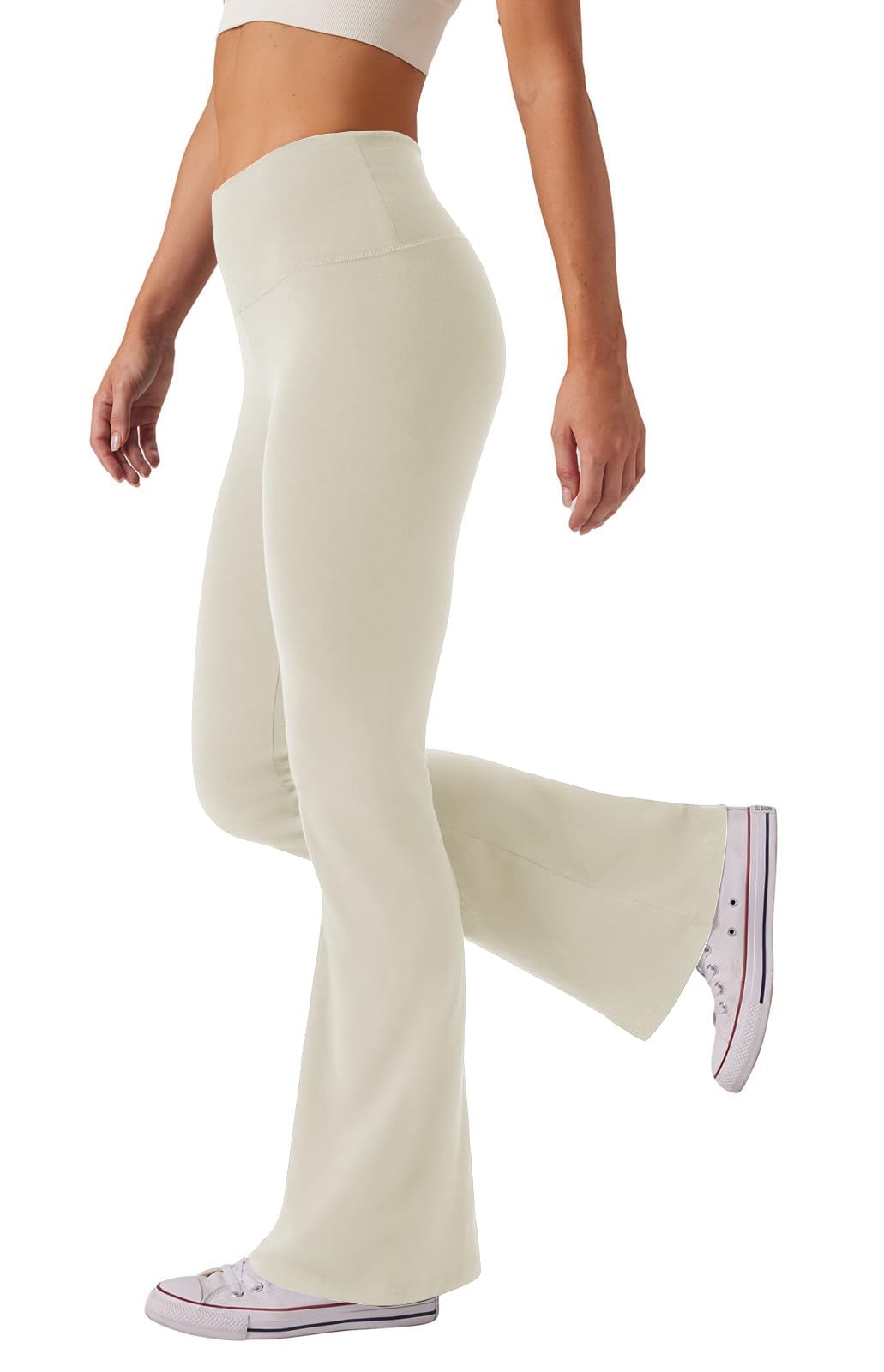 Glacspyg Damen Hose High Waist Schlaghose Bootcut Flared Yogahose Bauchtraining Elastische Freizeit Laufhose
