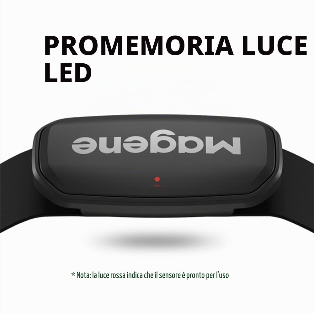 Magene H303 Heart Rate Monitor, Heart Rate Sensor Chest Strap, Protocol Ant+/Bluetooth, Compatibile con iOS/Android Apps