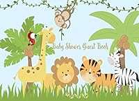 Baby Shower Guest Book: Safari Jungle Welcome Baby cute animals Sign in book with Advice for Parents & Bonus Gift Log 1794593144 Book Cover