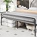 Weehom Queen Size Metal Bed Frame, Vintage Platform Metal Queen Bed Frame with Victorian Style Wrought Iron-Art Headboard/Footboard, No Box-Spring Needed - Black
