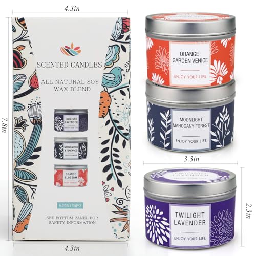 Sjdhs KL-001 Scented Candles Clearance, 3 Pack Candles For Home Scented, 100 Hour Long Lasting Soy Candles, Valentines Day Candles Gifts For Women, Aromatherapy Candles Lavender | Orange Blossom thumb #5
