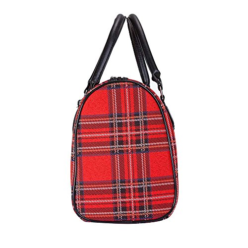 Signare Tapestry Duffle Bag Overnight Bags Weekend Bag for Women with Red Royal Stewart Tartan Scottish Plaid Design (TRAV-RSTT)3