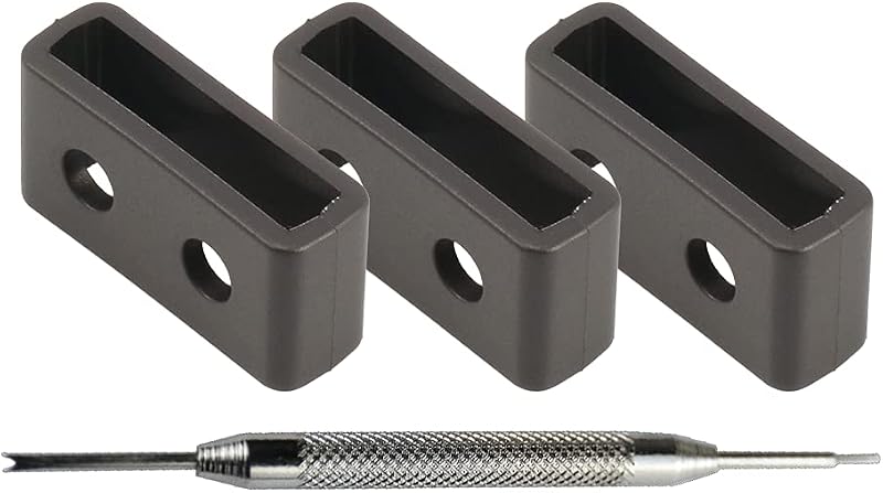 Black Strap Keeper loop Replacement for Casio Watch Band Loop 3 packs (18mm 20mm 22mm 24mm)