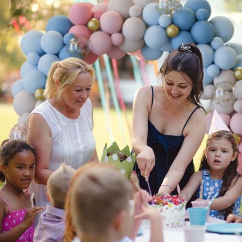 Image of 158pcs Gender Reveal Balloons Arch Kit, Dusty Pink Blue Gold Sand White for Gender Reveal Boho Bridal Bear Birthday Party Supplies Boy or Girl Baby Shower Decorations (Pack of 2)