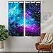 HommomH 28 x 48 inch Curtains (2 Panel) Grommet Top Darkening Blackout Room Nebula Galaxy Blue