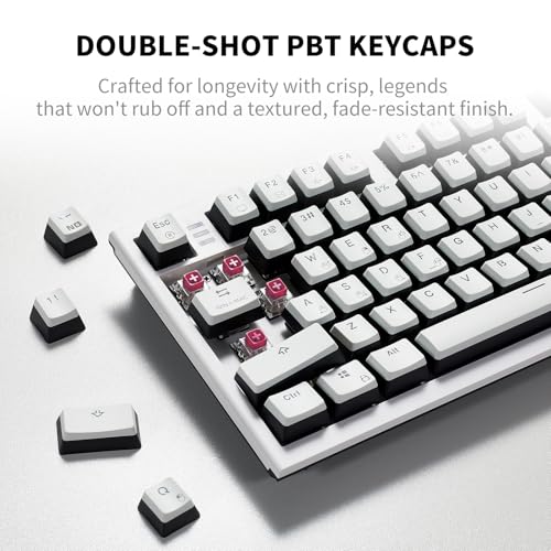 Hexgears X2 TKL Wireless Mechanical Gaming Keyboard with Magnetic Wrist Rest, Dual-Mode 2.4GHz/USB-C Ergonomic Keyboard, Pre-lubed Linear Switches, White LED Backlit Computer Gaming Keyboards - Image 7