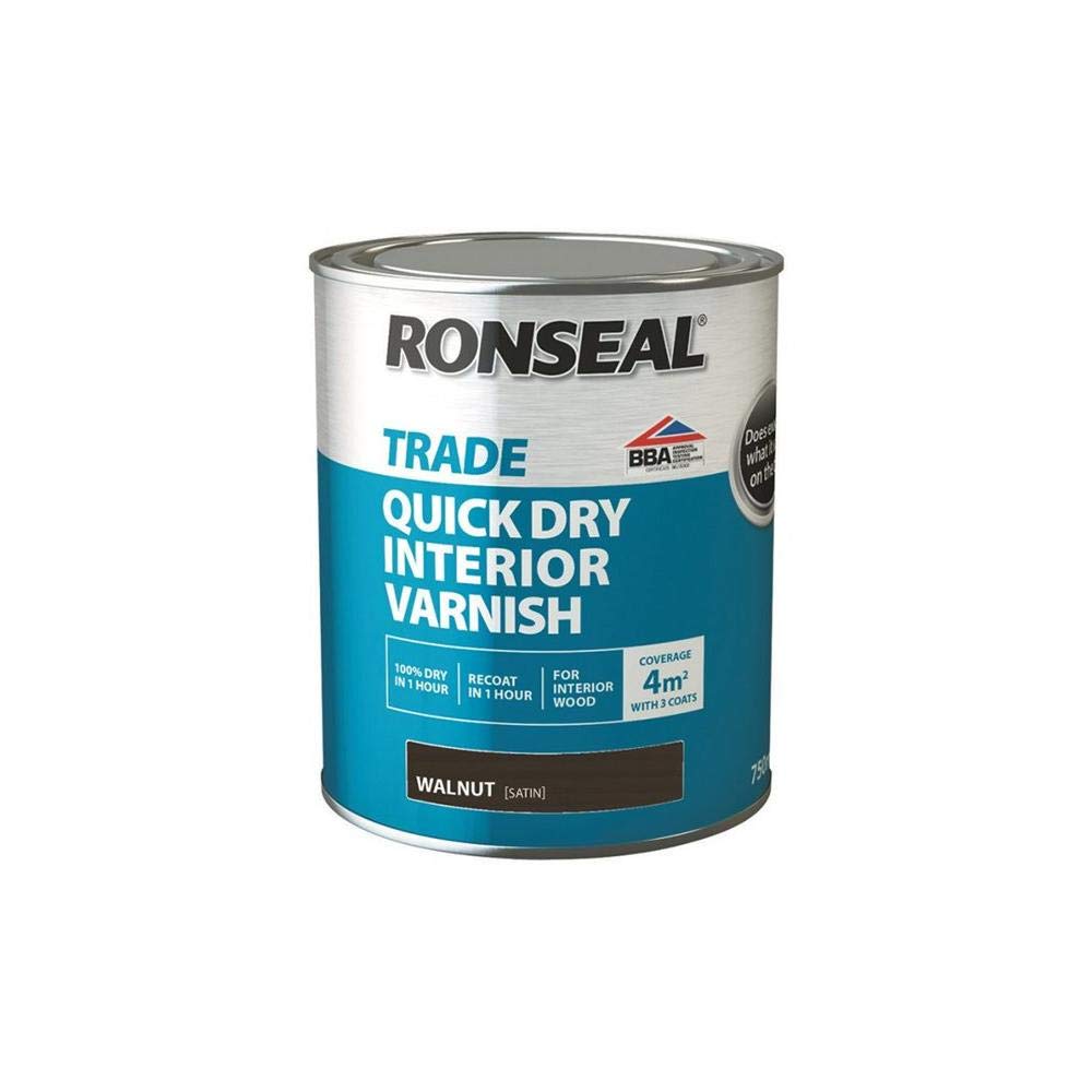 Ronseal Trade Quick Dry Interior Varnish - Walnut - 750ml
