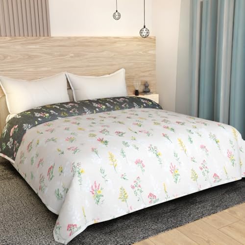 Image of Akshya 200 GSM Reversible Microfiber AC Comforter - All Season Quilted Blanket | Single Size | 3-Layered for Double Bed | Mild Winter