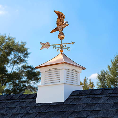 18" Square Coventry Vinyl Cupola with Eagle Weathervane by Good Directions - Image 3