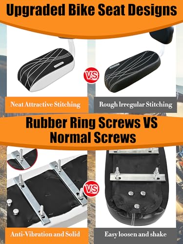 Showbean Kids Bike Seat Child Bike Rear Seat Bike Back Seat With Backrest Child Bicycle Rear Seat Bicycle Rear Seat Cushion Safety Armrest Handrail Feet Pedals Kids Bike Seat Carrier For Over 5 Years Old thumb #3