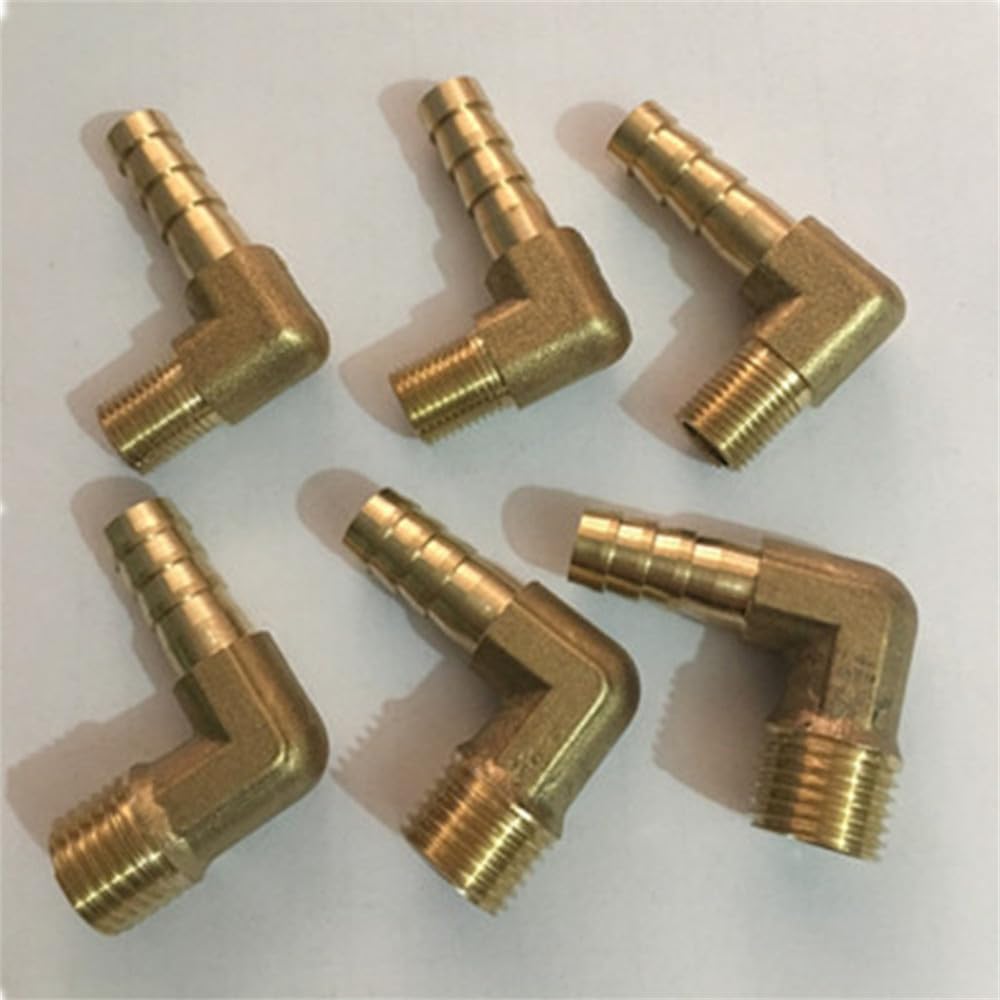 Conector de acoplamiento con púas de latón para manguera de 6 mm, 8 mm, 10 mm, 12 mm y 16 mm a rosca macho BSP de 1/4", 1/8", 1/2" y 3/8".
