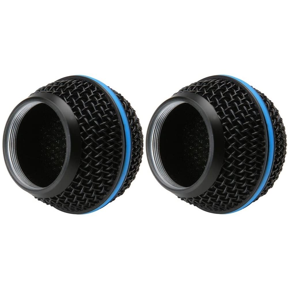 iKapok Replacement Microphone Grille for Shure BETA 58A Vocal Microphone RK323G with Windscreen, Black, 2 Pack