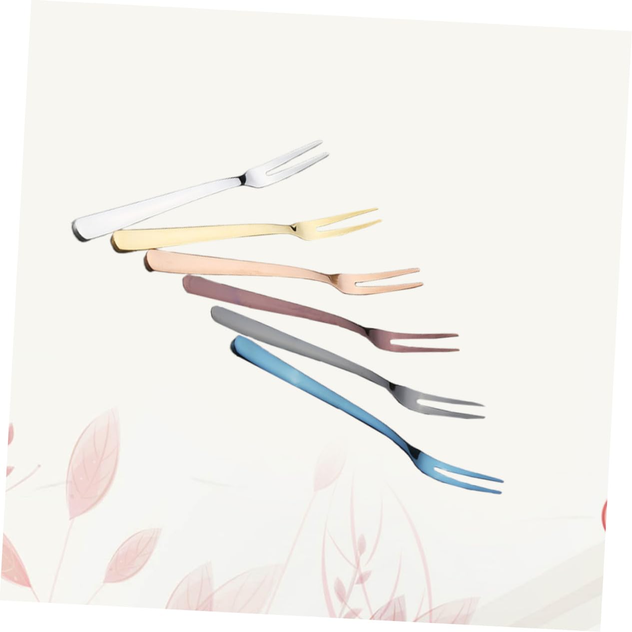 Ciieeo 6pcs Stylish Stainless Steel Fruit Forks Cake and Dessert Picks for Parties Cafes and Home Use and Tableware for Elevated Dining Experience