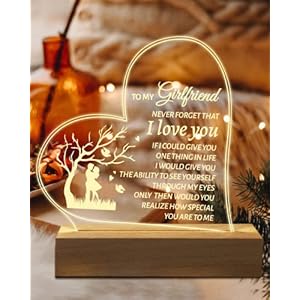 Hiipeenow Gifts for Girlfriend, to My Girlfriend Acrylic Engraved Night Light 15*19CM Presents, Birthday Anniversary…