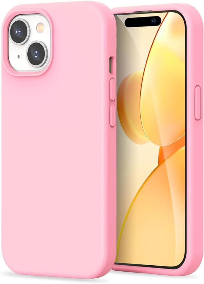 Image of MIDOS Back Cover Compatible with iPhone 15 Case Liquid Silicone Full Protection Shock Proof Back Cover for iPhone 15 (Pink)