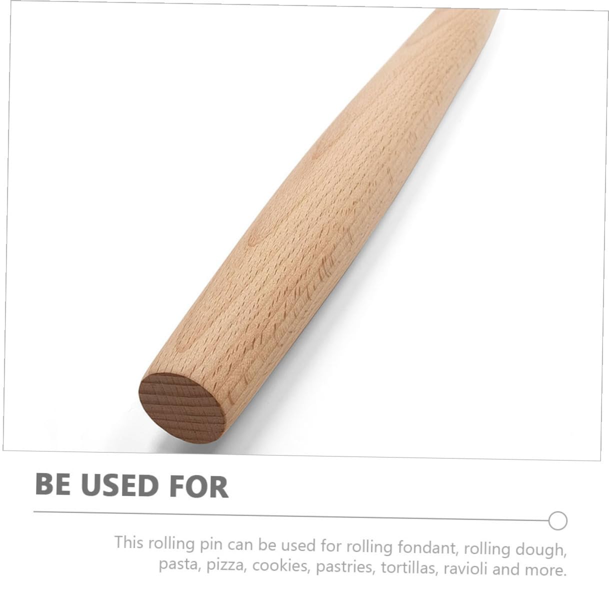 Holz Nudelholz für Kuchen und Teig, 1 Stück, Beige