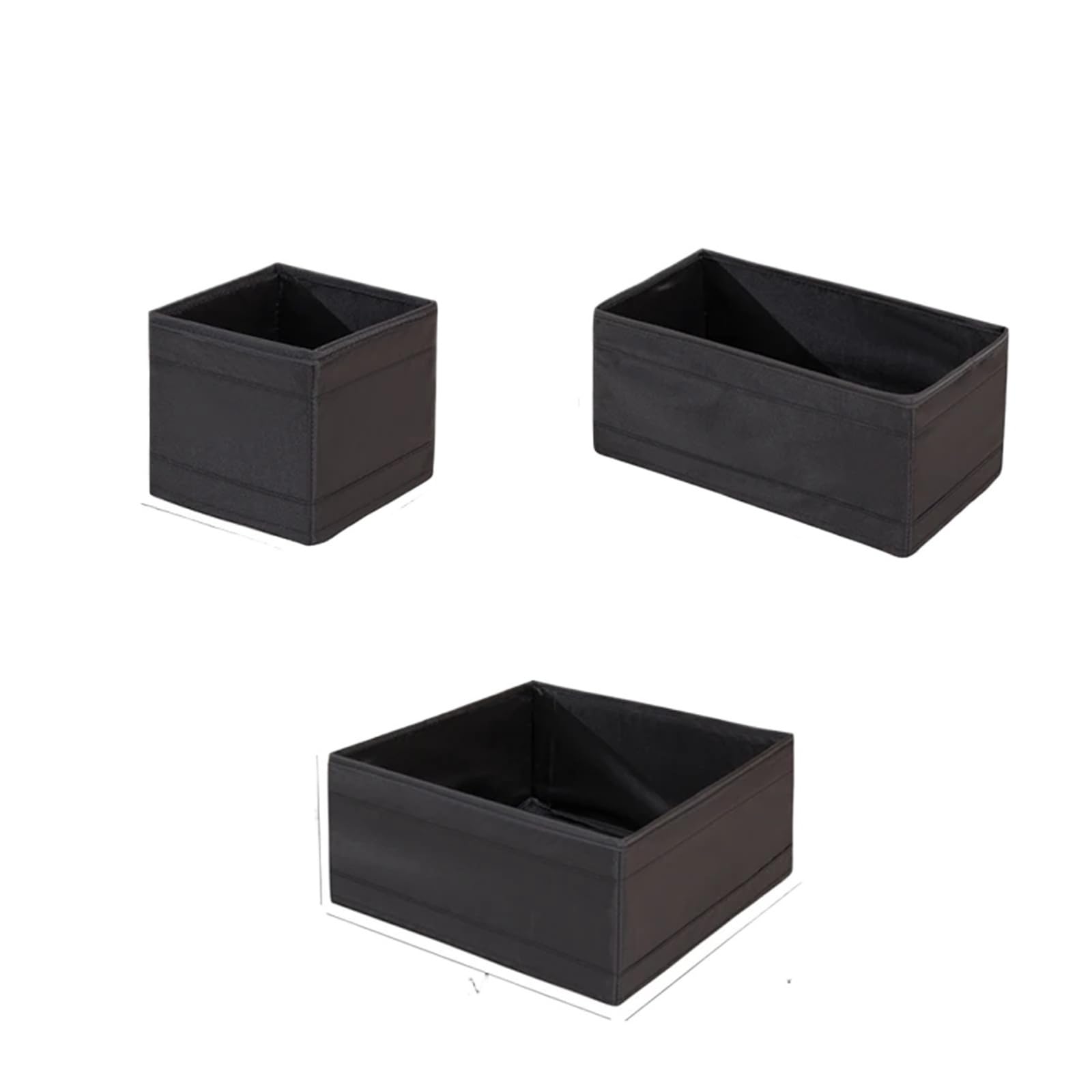 GYTTDERFL Sock Organiser 3/6PCS Clothes Organizer Box Closet Compartment Drawers Foldable Underwear Socks Wardrobe Storage Containers(3PCS Black Set)